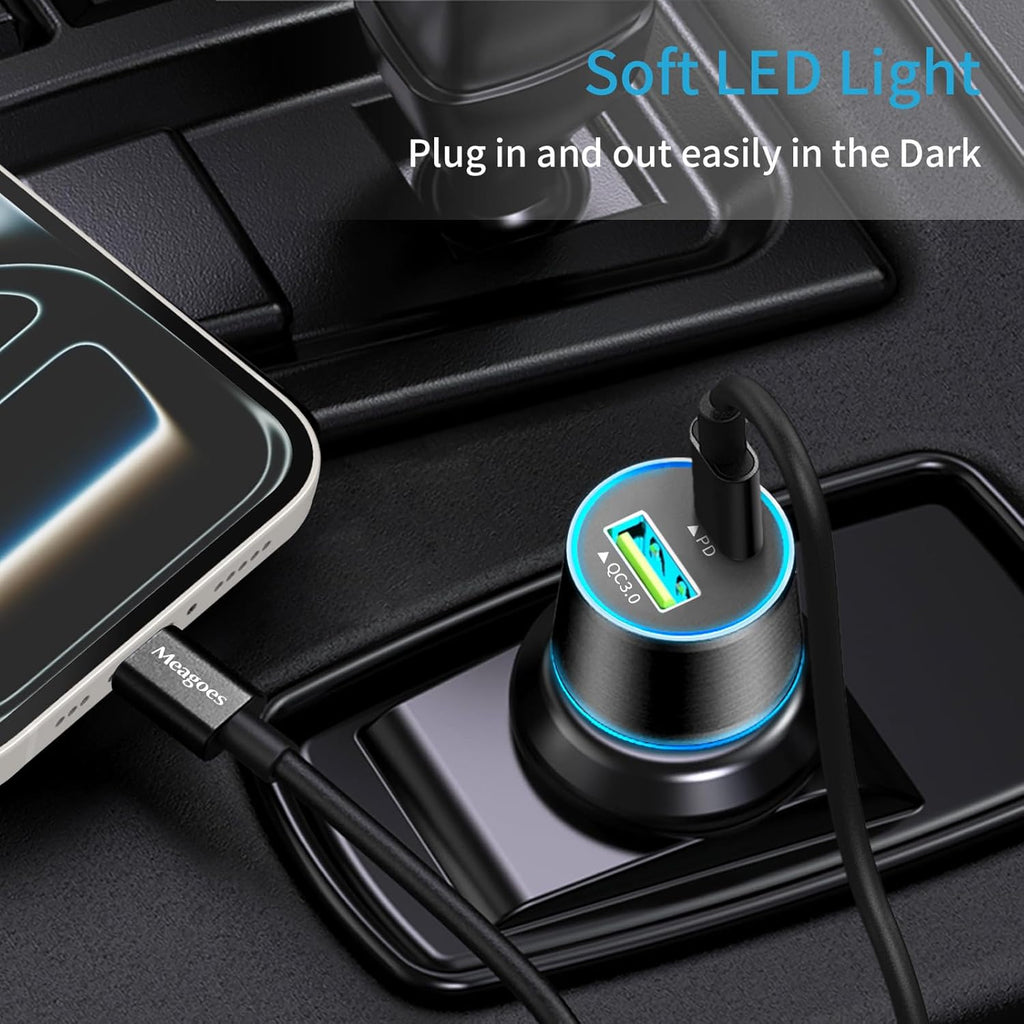 67.5W Car Charger USB C Super Fast Charging for Iphone 17/Samsung Android