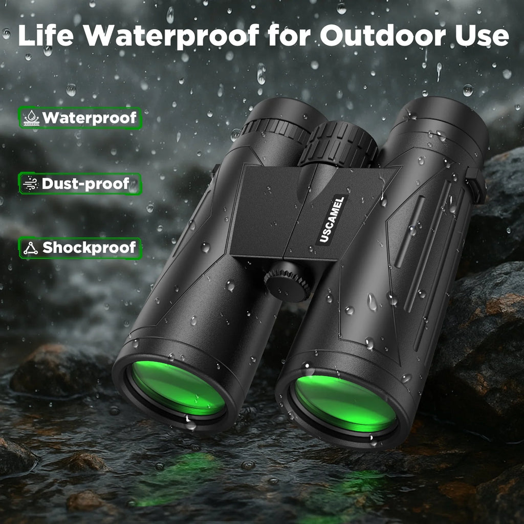 12X42 Binoculars for Adults, HD FMC BAK4 Binoculars Waterproof Binoculars Low Light Vision for Hunting Bird Watching Travel Outdoor Sports Concerts