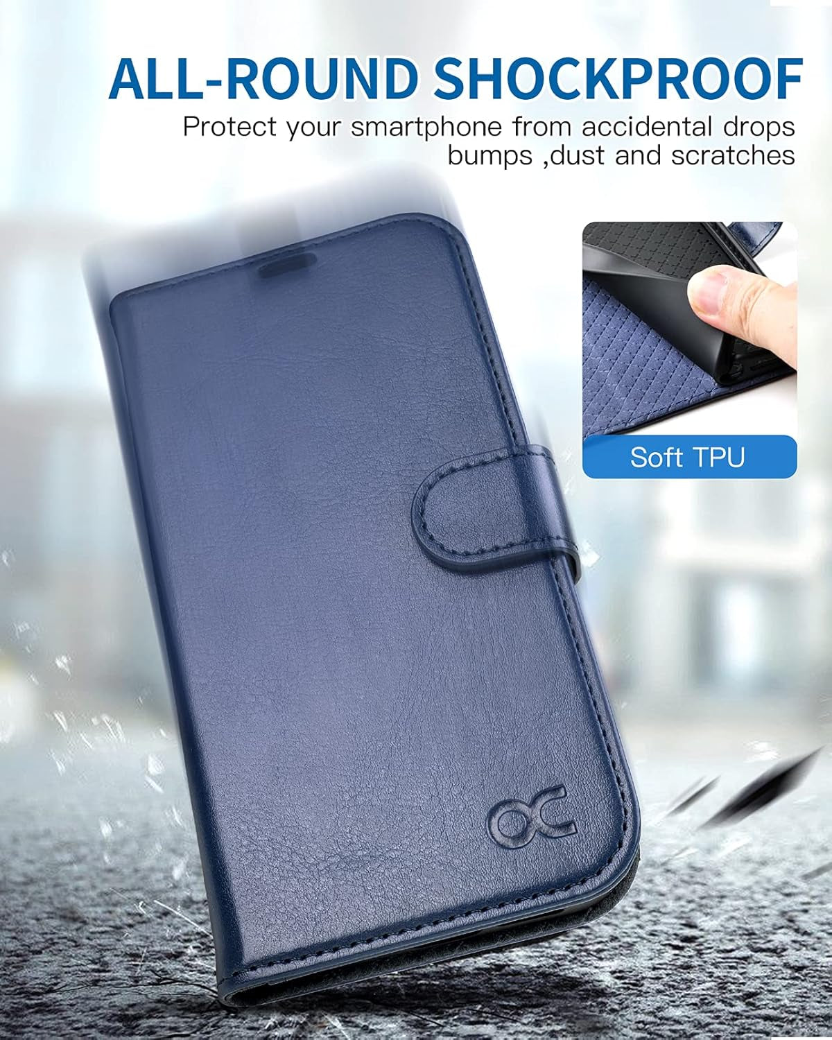 for Iphone 13 Wallet Case, Card Holder, Blue