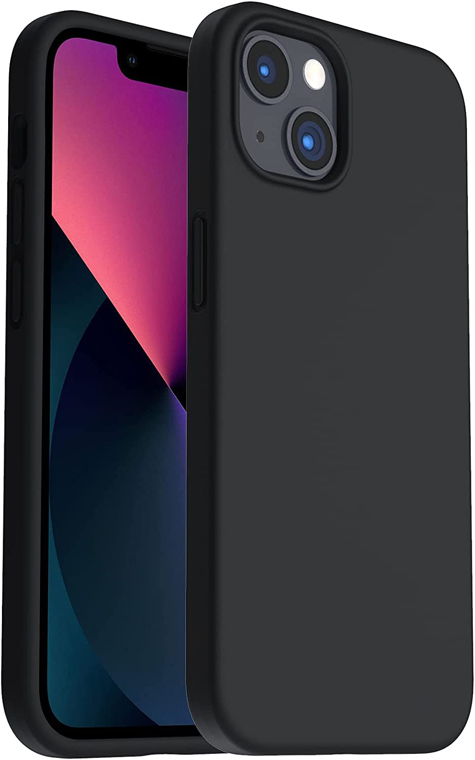Designed for Iphone 13 Case, Shockproof Liquid Silicone-Black | 3 Layers Full Covered, Soft Gel Rubber, Non-Slip Grip, Anti-Shock Cover, Drop Protection Phone Cases 6.1Inch