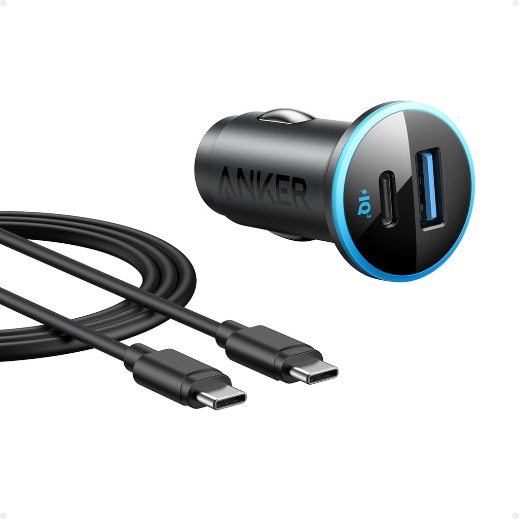 Anker 323 52.5W USB C Car Charger with 30W Poweriq 3.0 Fast Charging | Cigarette Lighter Adapter, for Iphone 17 / 16 / 15 / 14 / 13 / 12 Series, Galaxy S25 / S24, Pixel, and More