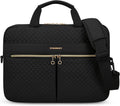 Laptop Bag, 15.6/17.3 Inch Briefcase for Women Large Laptop Case Computer Bag Office Travel Business, Black