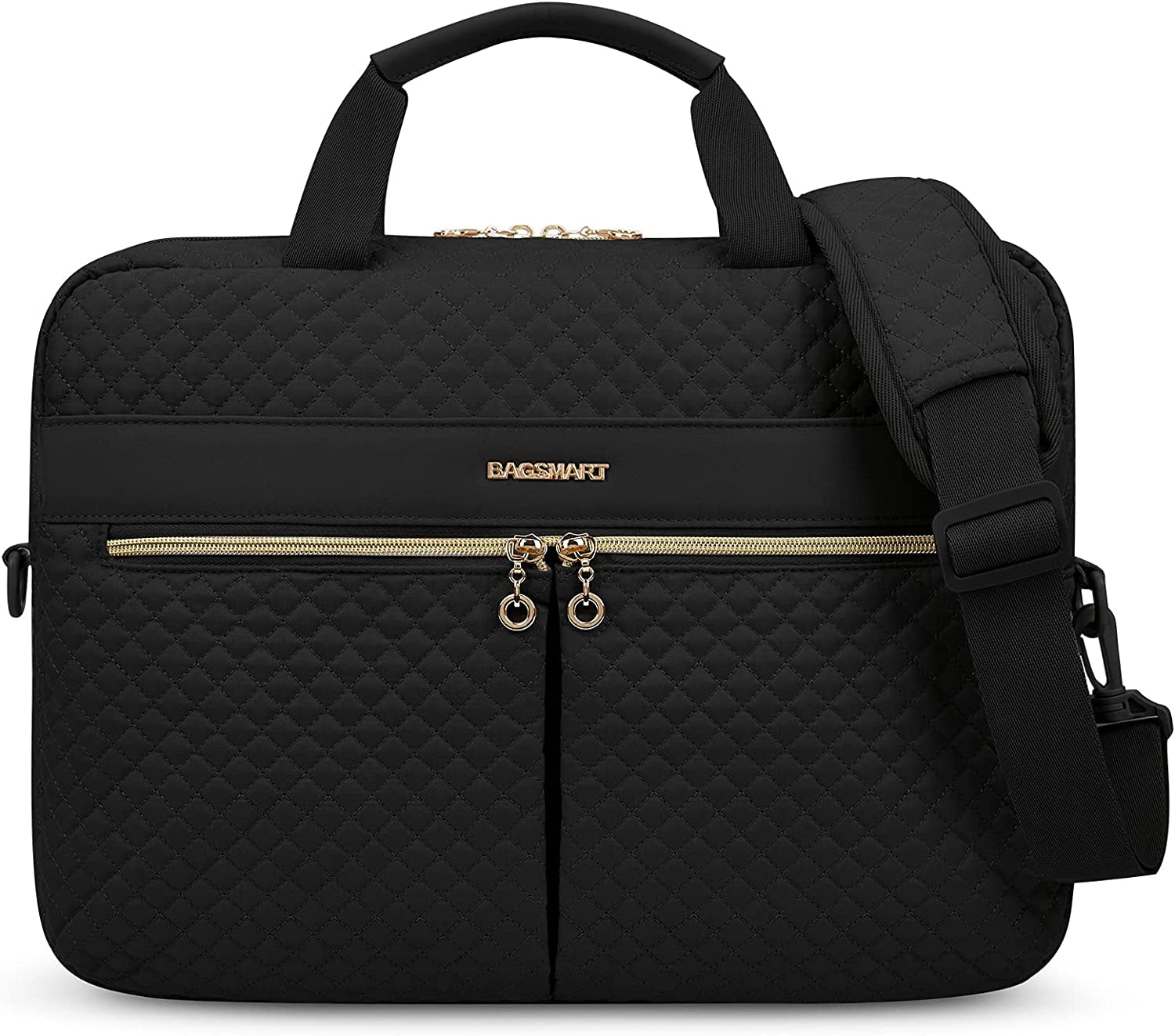 Laptop Bag, 15.6/17.3 Inch Briefcase for Women Large Laptop Case Computer Bag Office Travel Business, Black