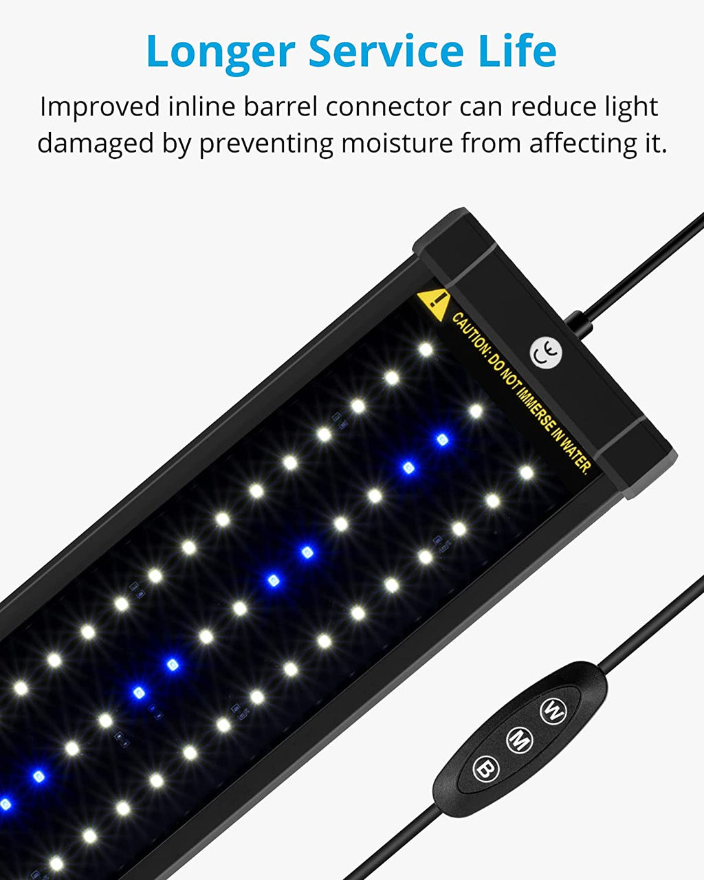 Classicled Aquarium Light, Fish Tank Light with Extendable Brackets, White and Blue Leds, Size 28 to 36 Inch, 18 Watts