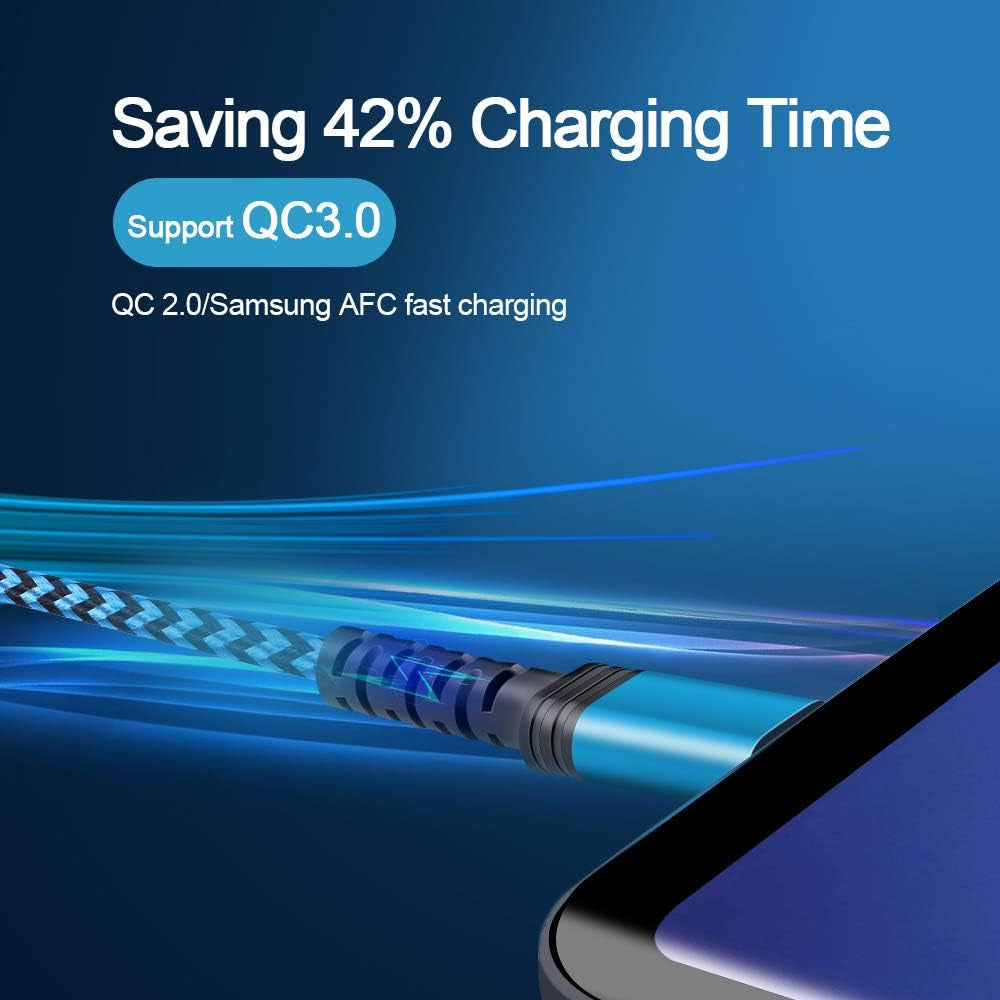 Type C Samsung Fast Charging Cable for Galaxy S26 S25 S24 Ultra A17 A16 A15 | 5Pack 6FT Braided USB C Android Auto Car Charger Cord for Samsung A56 A36 A14 5G Z Fold7 Flip7 Iphone 17E 17 16E 16 Pro Max