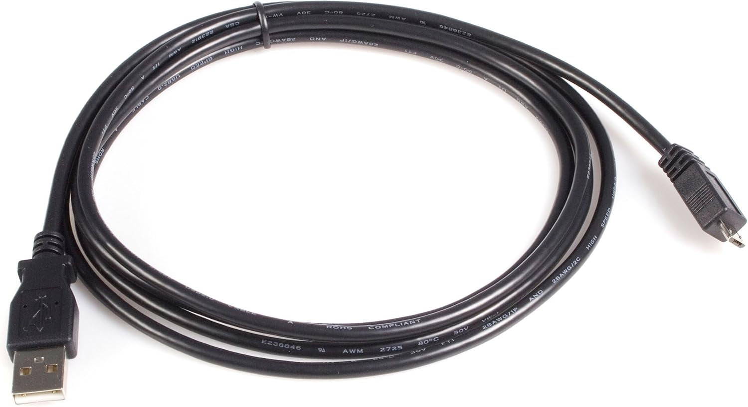 Startech 10Ft/3M USB-A to Micro-B Cable - USB 2.0 - Black (UUSBHAUB10) | up to 480Mbps, Aluminum-Mylar Foil with Braided Shielding, Durable PVC Construction