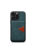Iphone 16 Case Msafe Retro Faux Leather Cover with Charging Feature and Card Holder