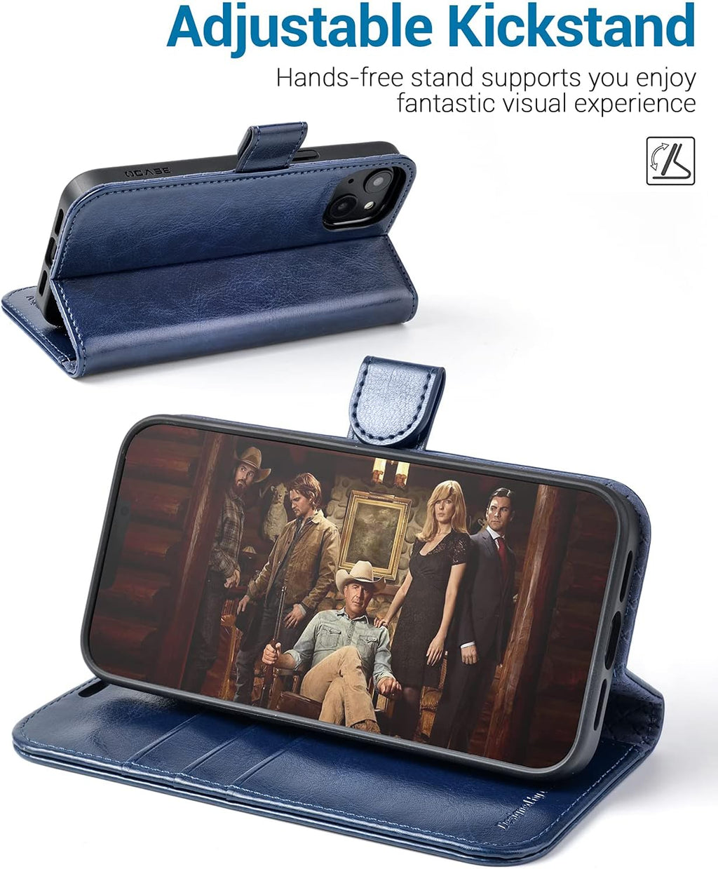 for Iphone 13 Wallet Case, Card Holder, Blue