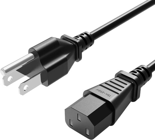 10FT 18 AWG Power Cable NEMA 5-15P to IEC320C13 Compatible with Computer | Monitor TV Replacement 3 Prong Power Cord
