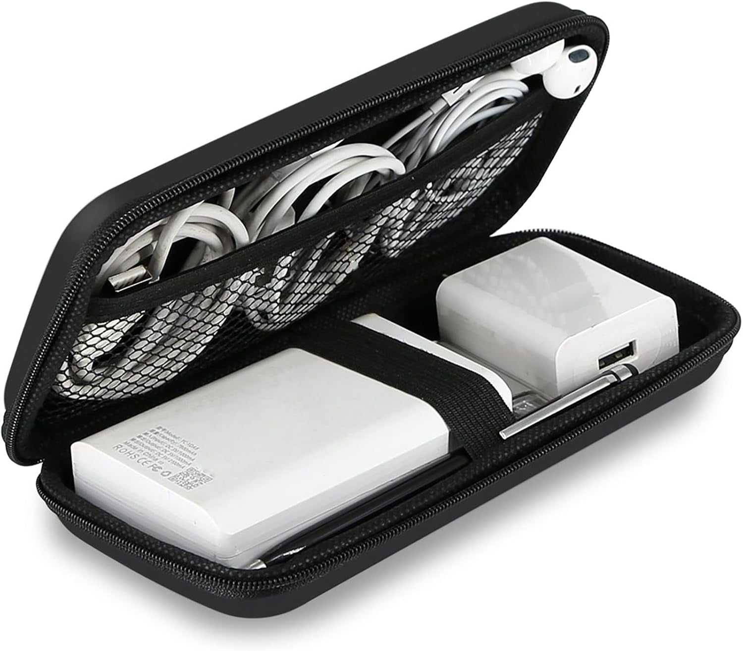 Travel Essential Electronics Organizer Charger Case Carrying Pouch | 6.5X3.2X1" Power Bank Tech Accessories Protective Storage Shockproof Portable Purse Men Women School Office Trips Must Have