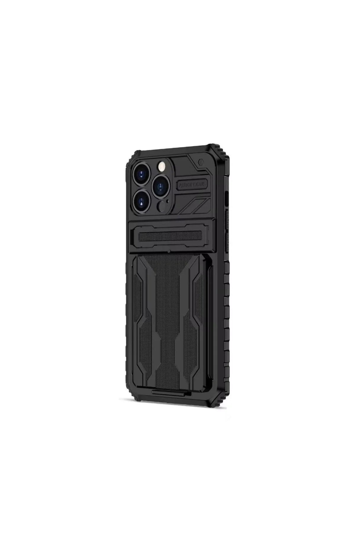 Iphone 15 Pro Max Case with Camera Protector, Stand, and Card Holder, Armor Grade Cover