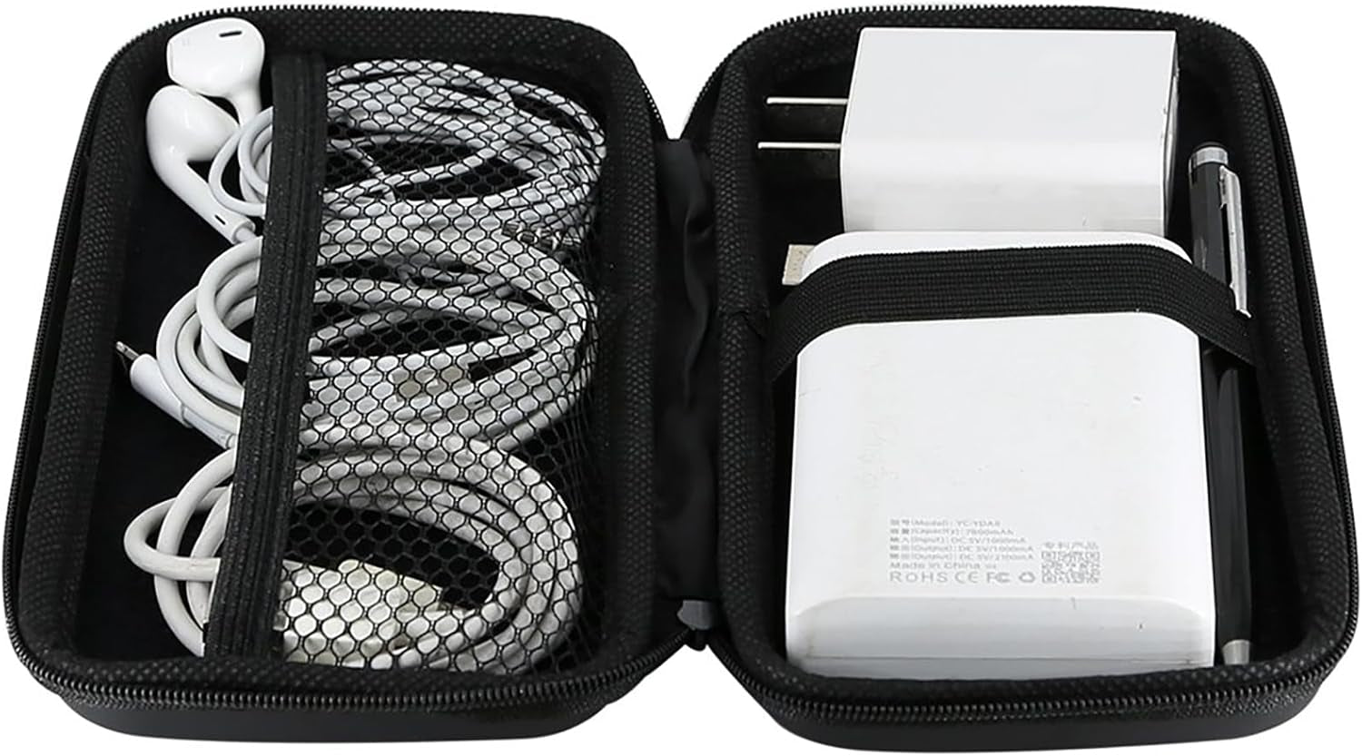 Travel Essential Electronics Organizer Charger Case Carrying Pouch | 6.5X3.2X1" Power Bank Tech Accessories Protective Storage Shockproof Portable Purse Men Women School Office Trips Must Have
