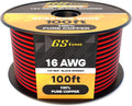 16 AWG Wire 100Ft - OFC Copper Automotive Speaker Wire Spool