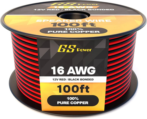 16 AWG Wire 100Ft - OFC Copper Automotive Speaker Wire Spool