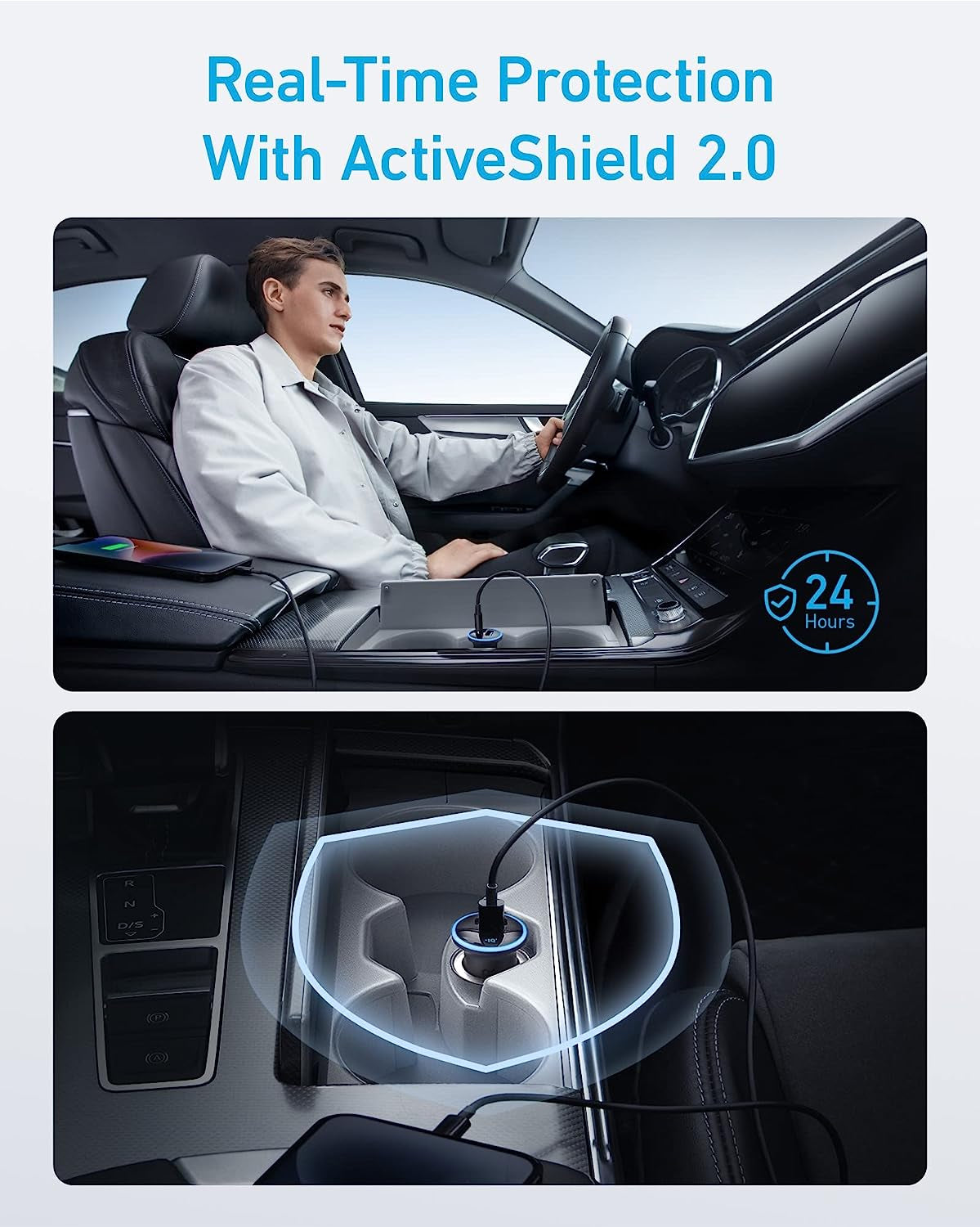 Anker 323 52.5W USB C Car Charger with 30W Poweriq 3.0 Fast Charging | Cigarette Lighter Adapter, for Iphone 17 / 16 / 15 / 14 / 13 / 12 Series, Galaxy S25 / S24, Pixel, and More