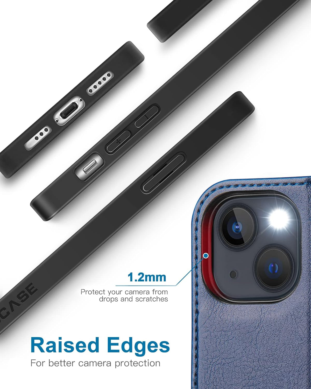 for Iphone 13 Wallet Case, Card Holder, Blue
