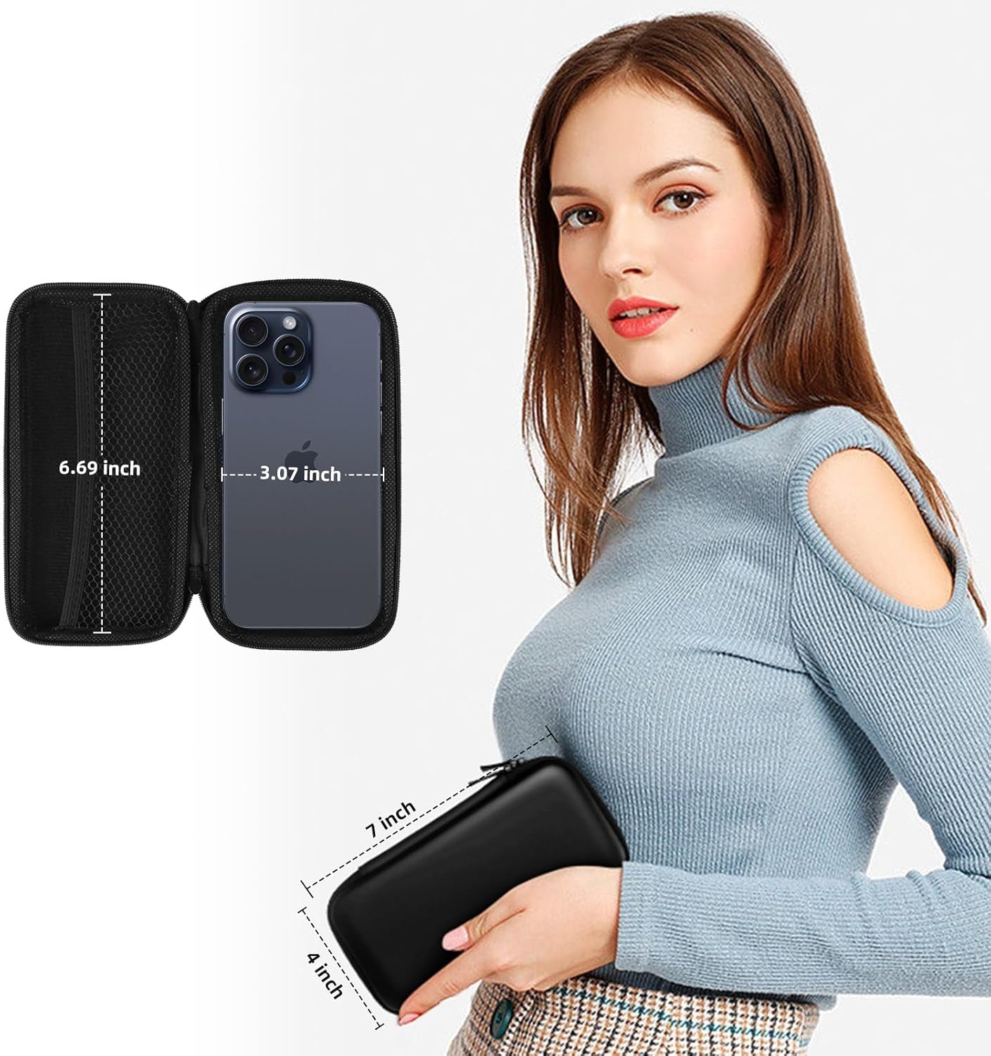 Travel Essential Electronics Organizer Charger Case Carrying Pouch | 6.5X3.2X1" Power Bank Tech Accessories Protective Storage Shockproof Portable Purse Men Women School Office Trips Must Have