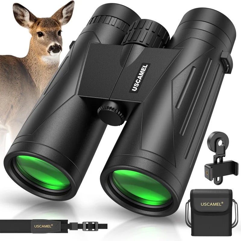12X42 Binoculars for Adults, HD FMC BAK4 Binoculars Waterproof Binoculars Low Light Vision for Hunting Bird Watching Travel Outdoor Sports Concerts