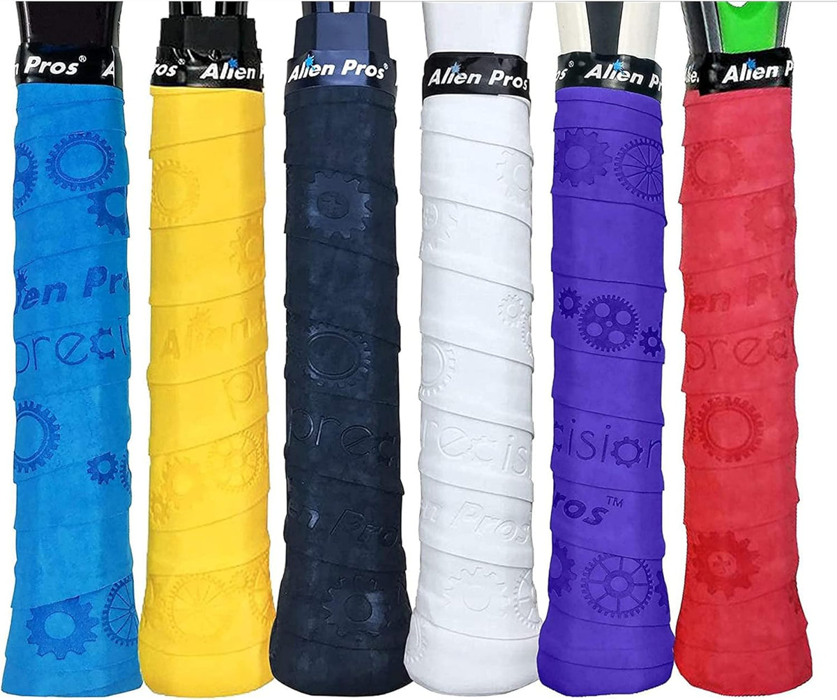 Tennis Racket Grip Tape (6 Grips) Precut & Dry Feel Tennis Grip Designer Overgrip for High Performance