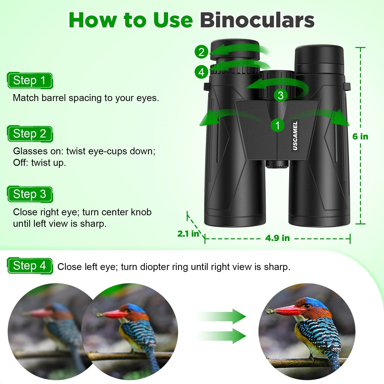 12X42 Binoculars for Adults, HD FMC BAK4 Binoculars Waterproof Binoculars Low Light Vision for Hunting Bird Watching Travel Outdoor Sports Concerts