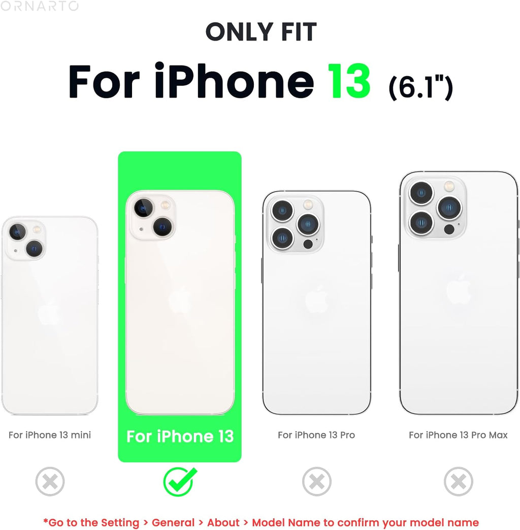 Designed for Iphone 13 Case, Shockproof Liquid Silicone-Black | 3 Layers Full Covered, Soft Gel Rubber, Non-Slip Grip, Anti-Shock Cover, Drop Protection Phone Cases 6.1Inch