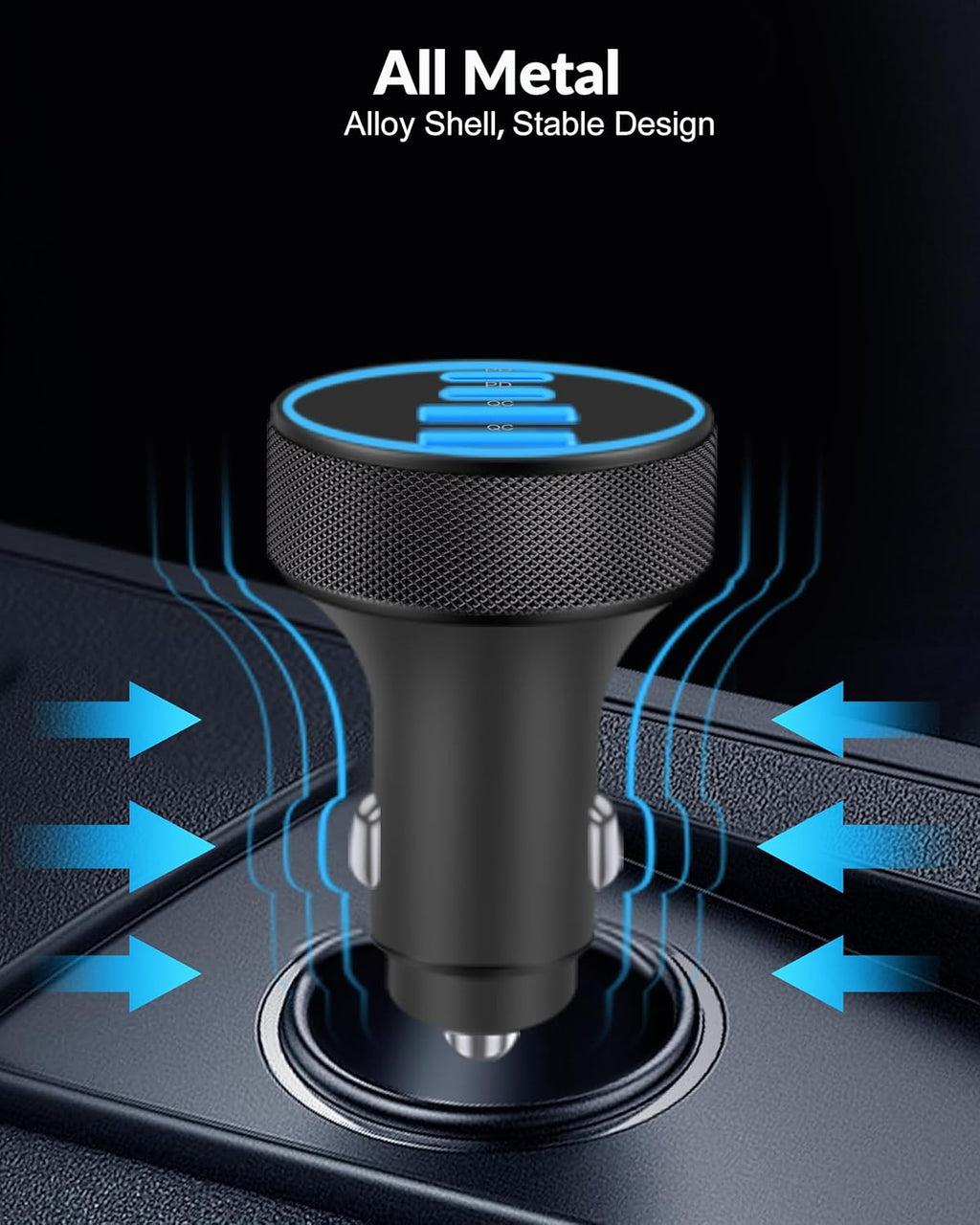 2 Pack Car Charger USB C, 4 in 1 90W Fast Charging 4-Port Car Phone Charger | Dual 45W USB C & USB A, Cargador Carro Lighter Adapter, for Iphone 17 16 15 14 13 12 Pro Max, Ipad, Galaxy, Tablet, Android