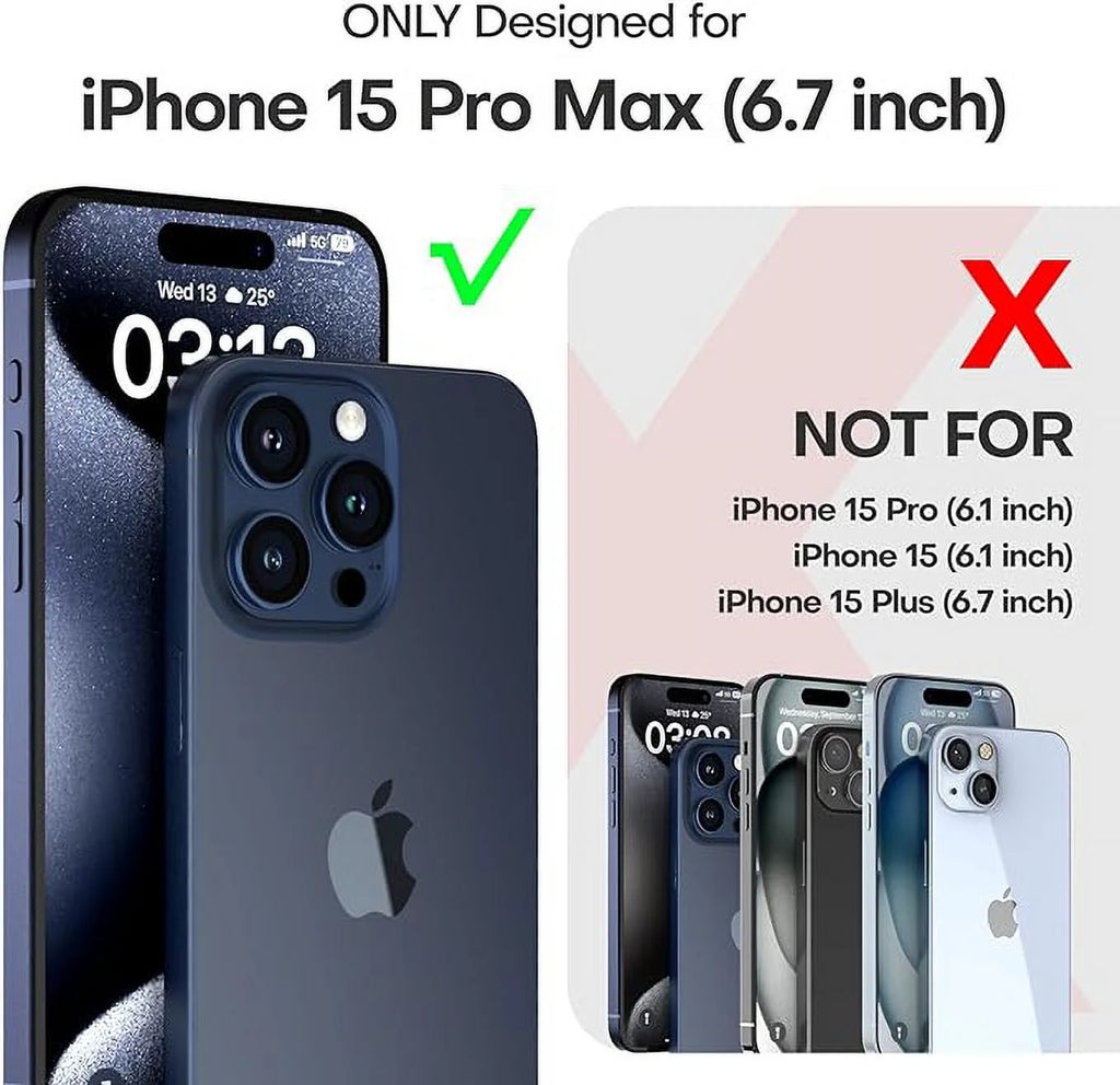 Magnetic Clear Case Compatible with Iphone 15 Pro Max, Flexible Fashion Cover, Black