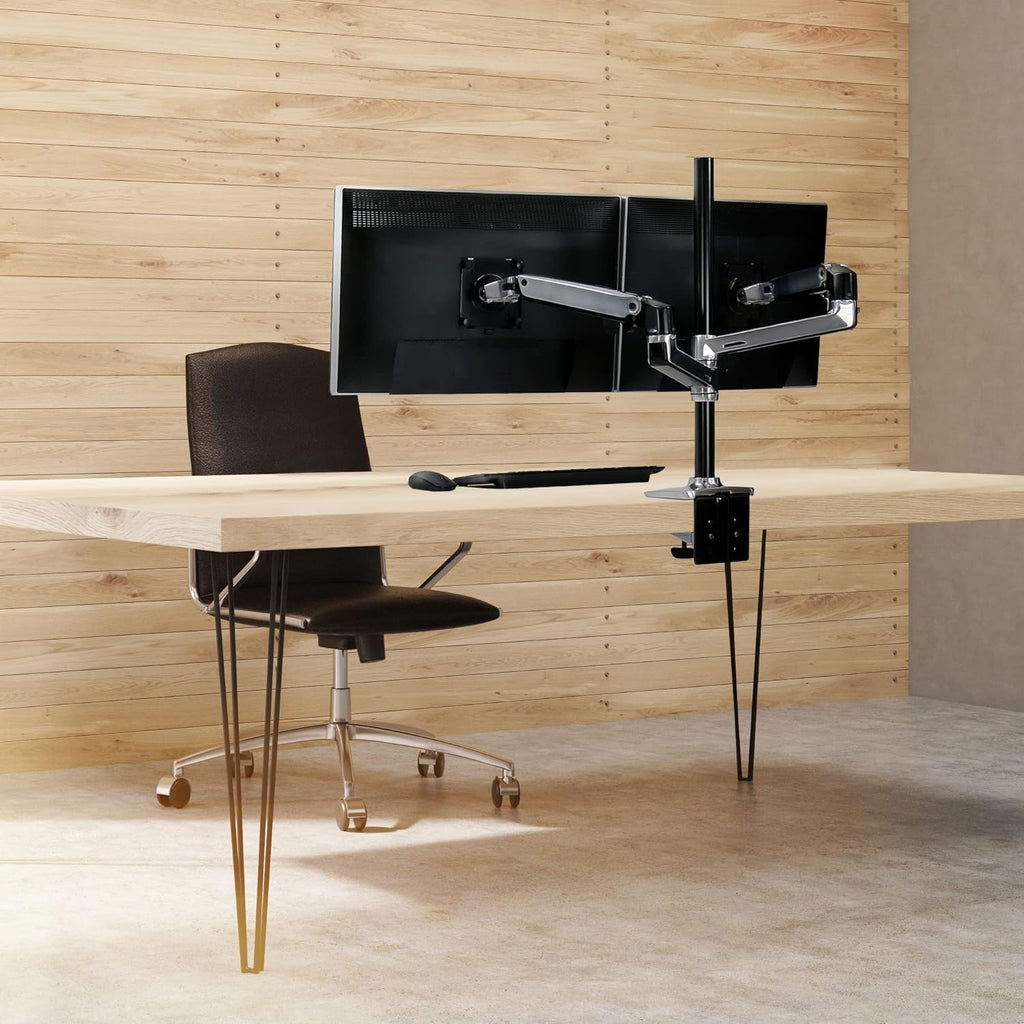 Ergotron – LX Vertical Stacking Dual Monitor Arm, VESA Desk Mount – for 2 Monitors up to 40 Inches, 7 to 22 Lbs Each – Tall Pole, Polished Aluminum